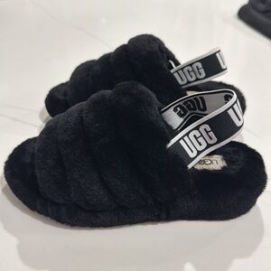 UGG Black Fluff Yeah Slide Size 6
